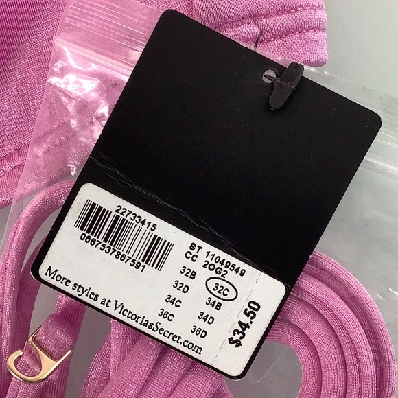 Victoria’s Secret pink Strapless wired padded bikini top size 32C NWT - Picture 11 of 12